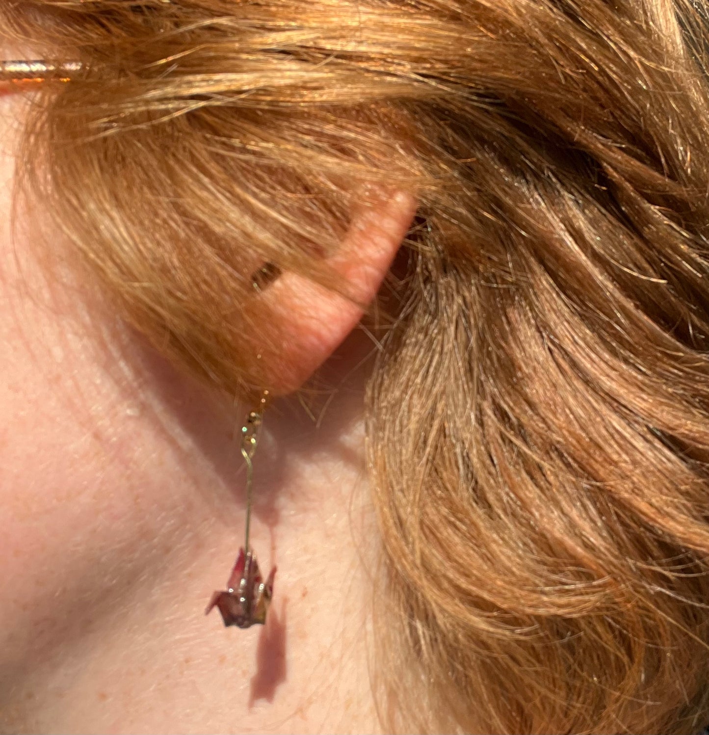 Origami crane earrings