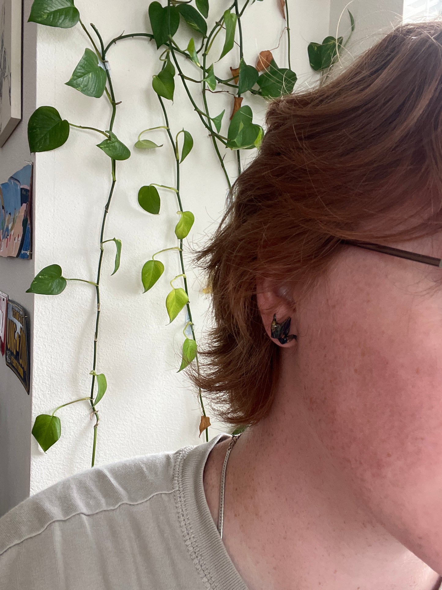 Origami crane studs